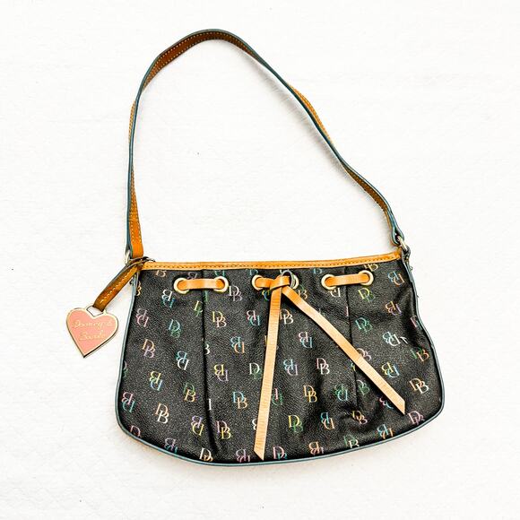 Dooney & Bourke Classic Hobo Back Monogram Print 2000s Vintage EUC Y2K - Picture 1 of 5